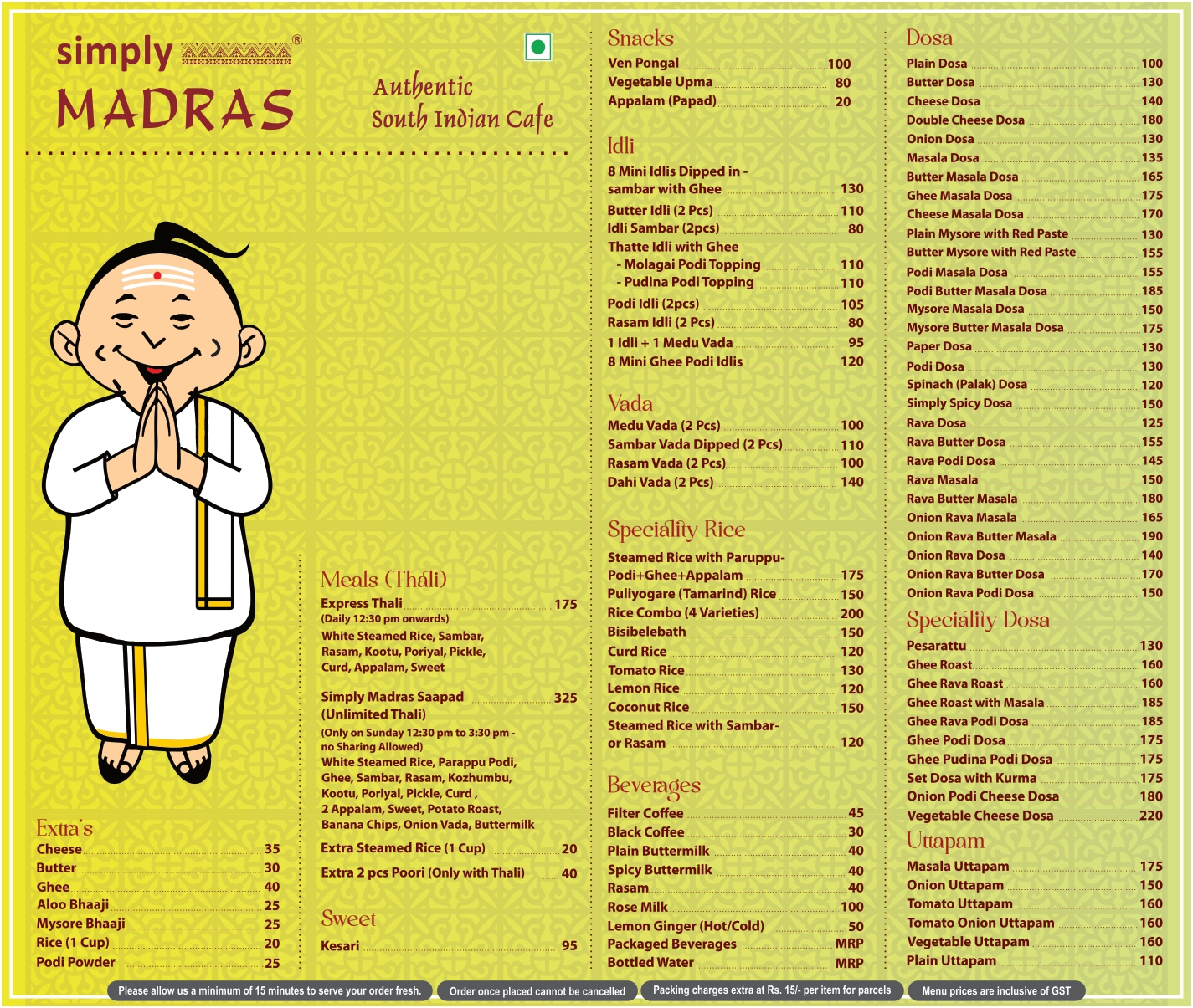New Menu Simply Madras